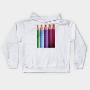 5 new brightly coloured  colouring crayons Kids Hoodie